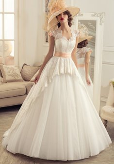 Свадебное платье Эсмеральда-К54870. С пышной юбкой, длинное со шлейфом.