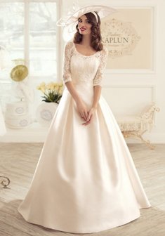 Свадебное платье Анна-К54872. А-силуэт, длинное со шлейфом.