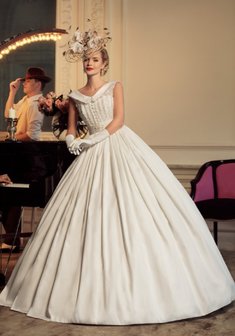 Свадебное платье Жанетт-К54877. С пышной юбкой, длинное без шлейфа.