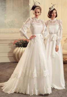 Свадебное платье Люсен-К54879. А-силуэт, длинное со шлейфом.