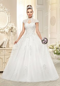 Свадебное платье FF030-К54909. А-силуэт, длинное со шлейфом.