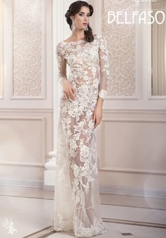 Свадебное платье Карина-К54911. С прямой юбкой, длинное без шлейфа.